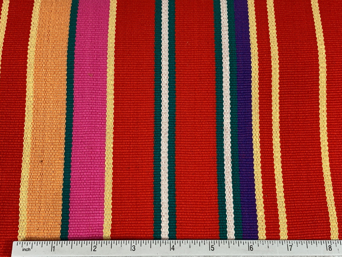 Guatemalan Fabric by the YARD. Woven Fair Trade Mayan Fabric. Heavy Weight Designer Cotton Fabric for Home Decor. Multicolor Bright Stripes