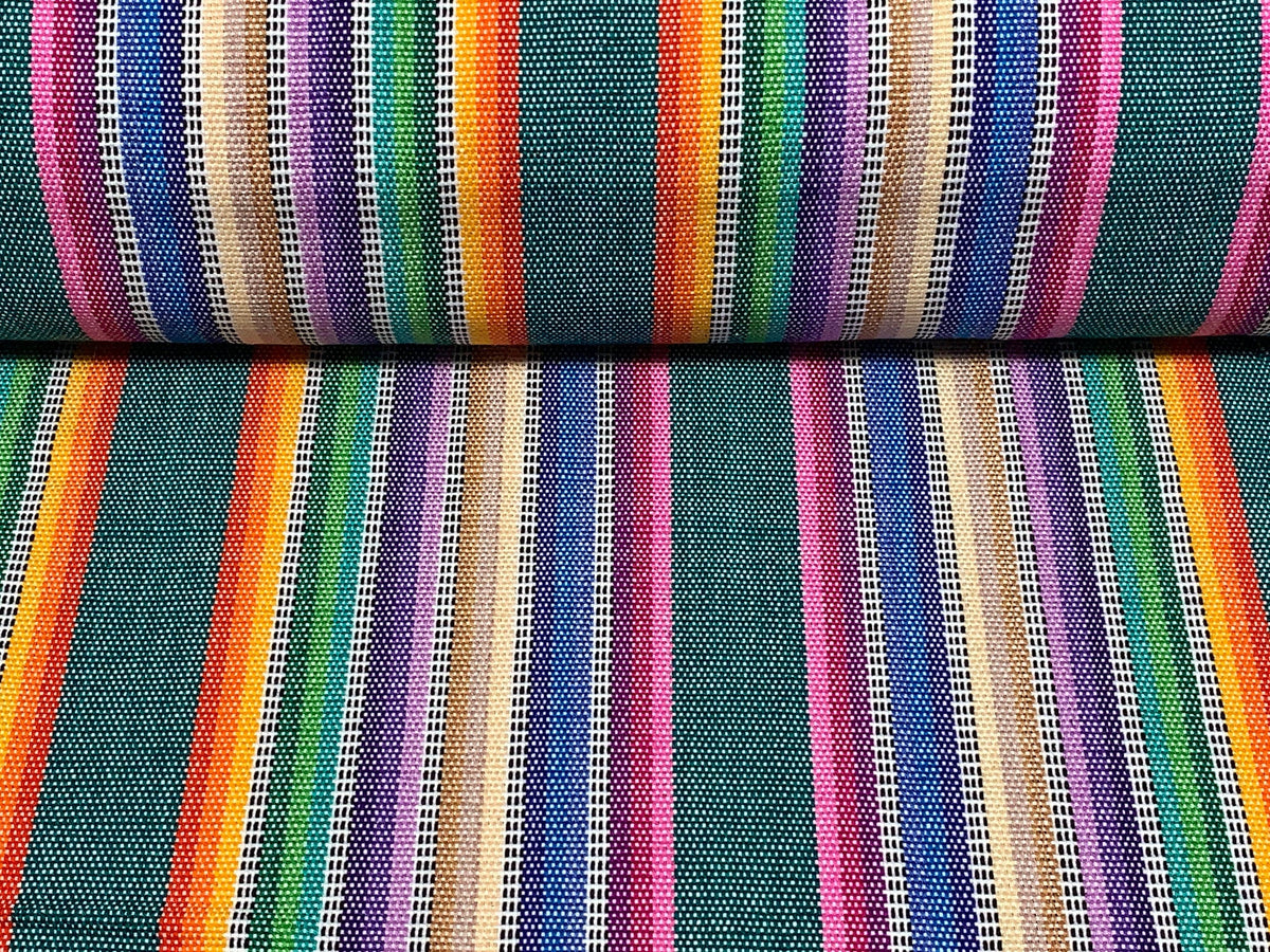 Pastel Rainbow Ikat Striped Guatemalan Fabric by the YARD. Easter Egg Candy Colors. Handwoven Mayan Fabric. Medium Weight for Home Décor.