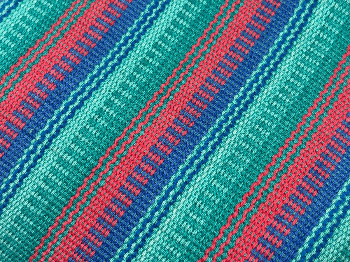 Pastel Pink, Green & Blue Guatemalan Fabric by Yard, Handwoven Mayan Cotton Textile, 36" Wide.