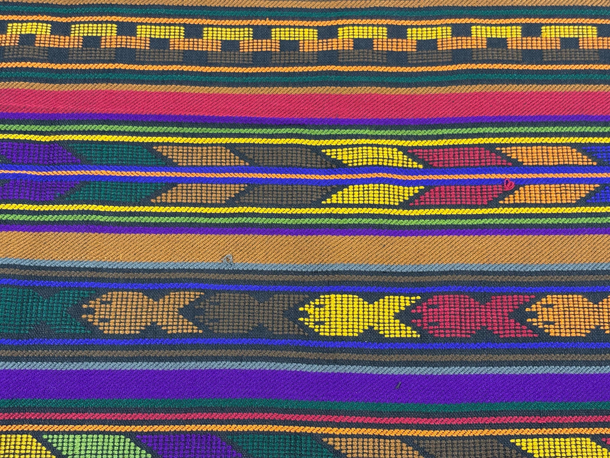 Extra Fine Weave Guatemalan Huipil Style Fabric by Yard. Assorted Color Blue Handwoven Cotton, 25" Wide.