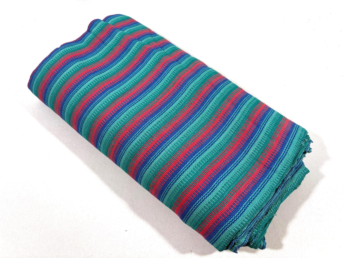 Pastel Pink, Green & Blue Guatemalan Fabric by Yard, Handwoven Mayan Cotton Textile, 36" Wide.