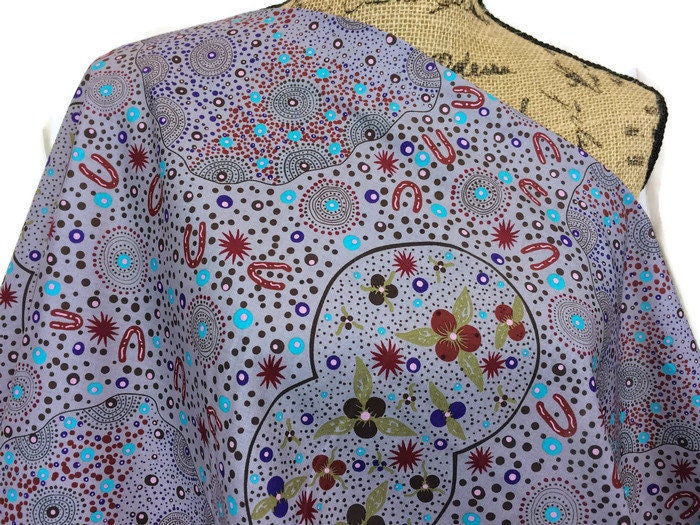 Australian Fabric--Aboriginal Fabric--Aboriginal Art--Cotton Fabric--Ethnic--Bush Food Dreaming Mint--Australian Fabric by the YARD