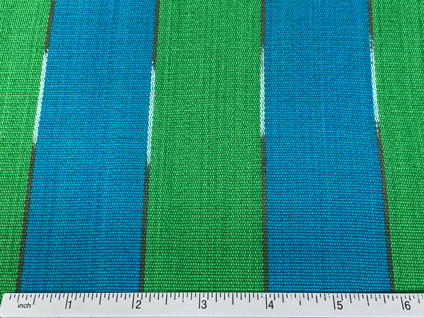 Guatemalan Handwoven Lime Green & Turquoise Wide Stripes