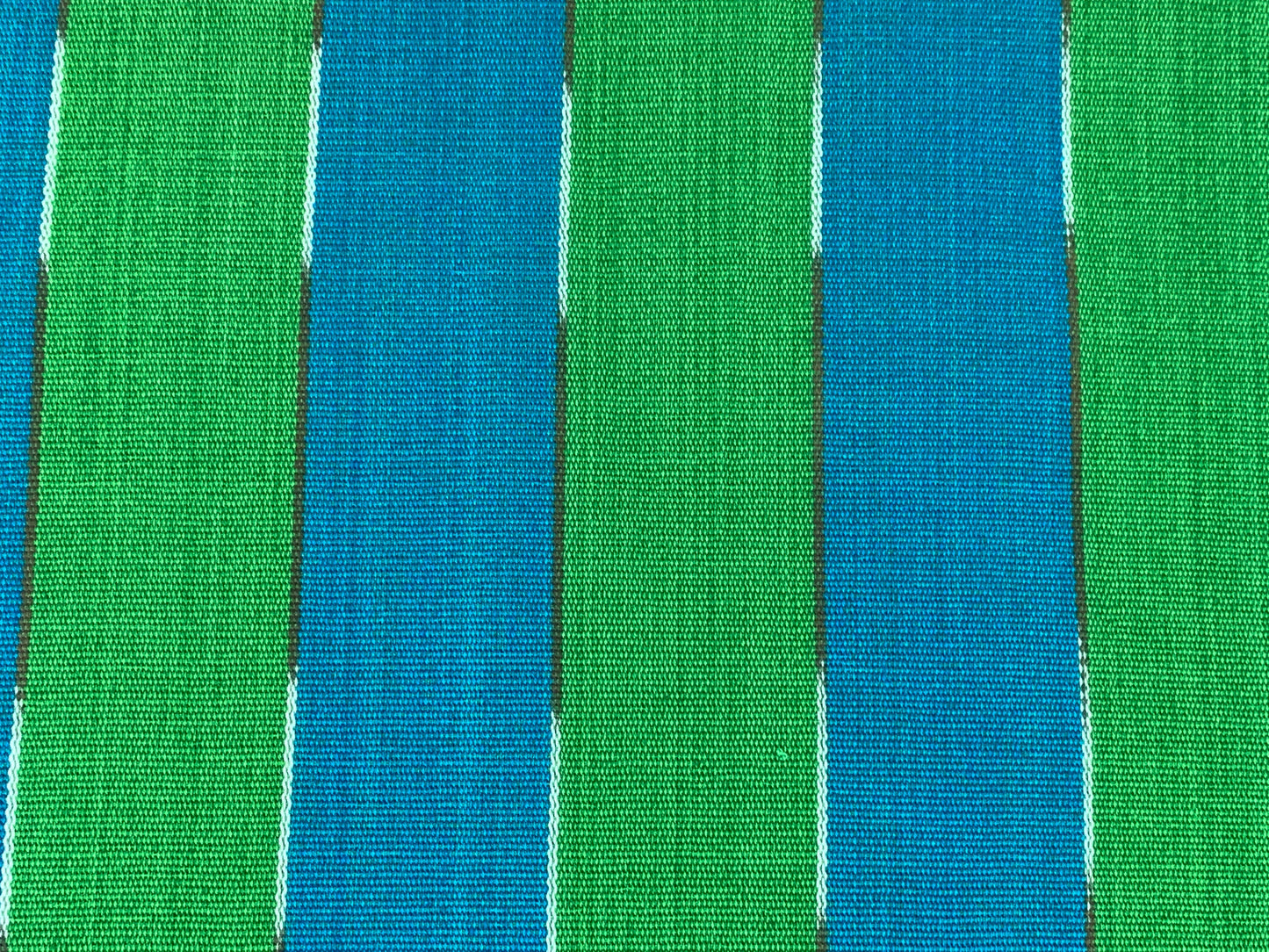 Guatemalan Handwoven Lime Green & Turquoise Wide Stripes