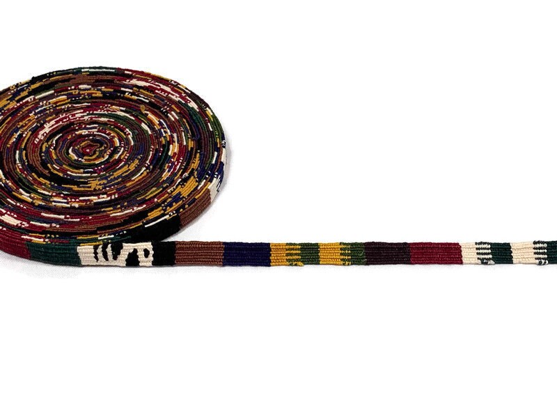 Hand Woven 1/2 Inch Wide Guatemalan Belt or Purse Strap Sold per YARD. Cotton Mayan Toto Belt Textile in Earth Tone Brown,Tan,Maroon,Green