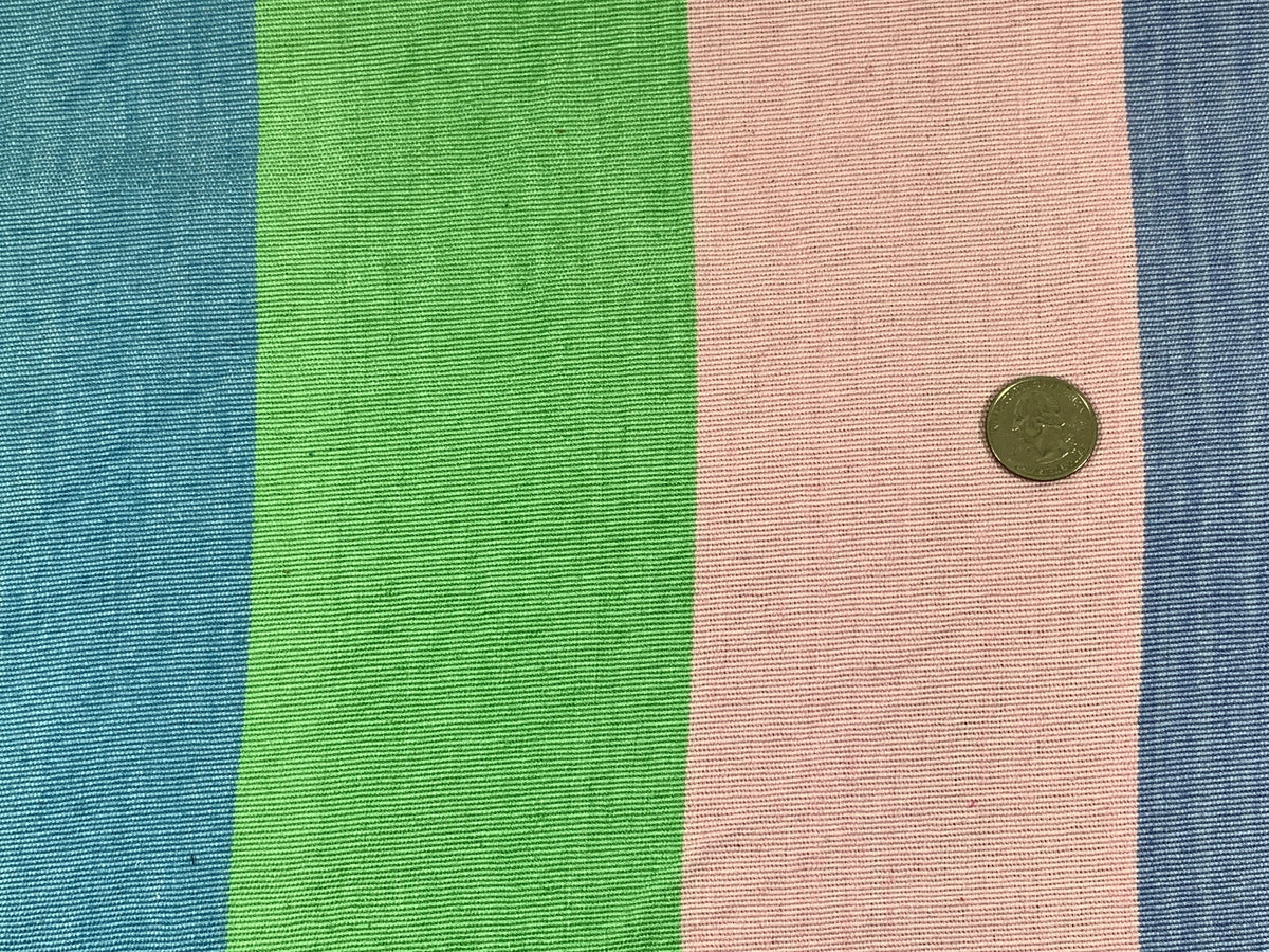 Guatemalan Handwoven Pastel Pink, Green, Blue Wide Stripes