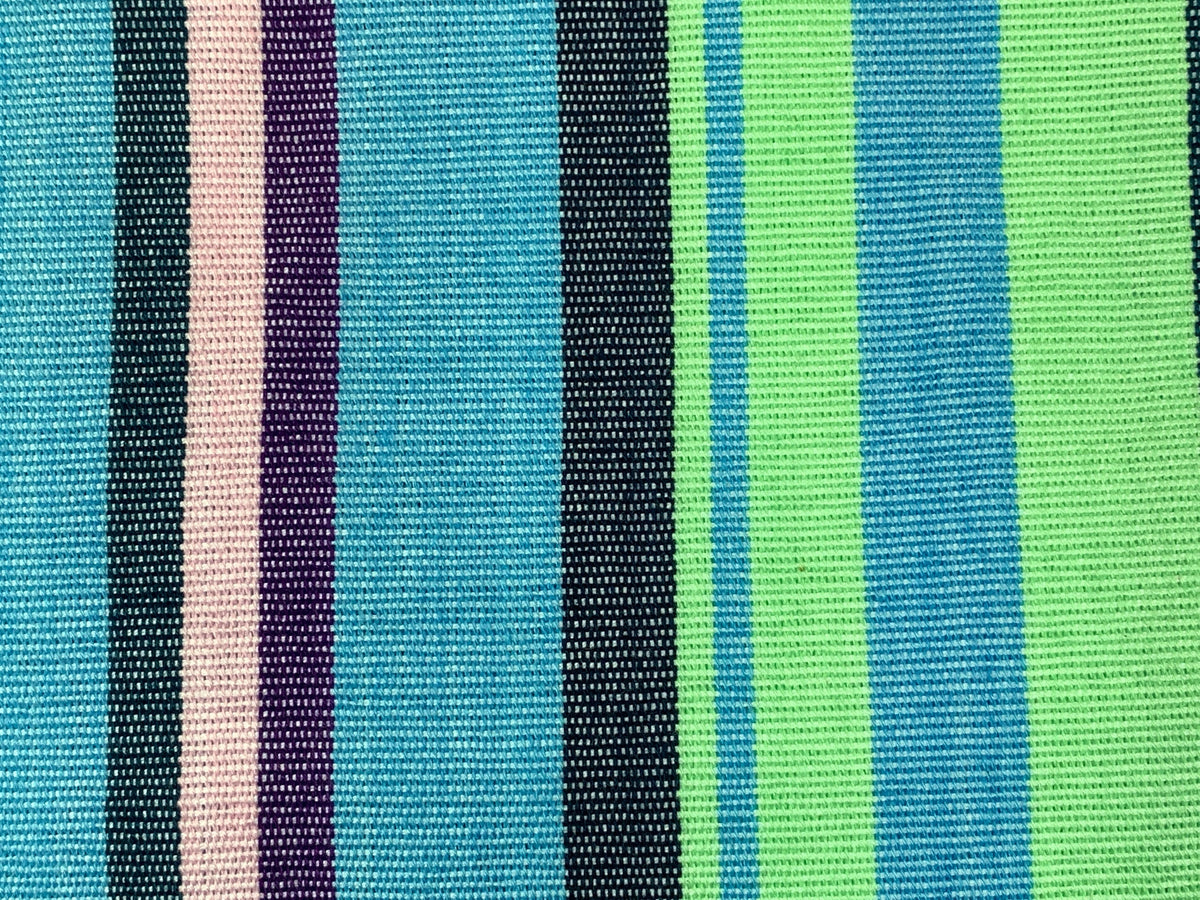 Guatemalan Handwoven Green, Pink, Blue, Purple Stripes
