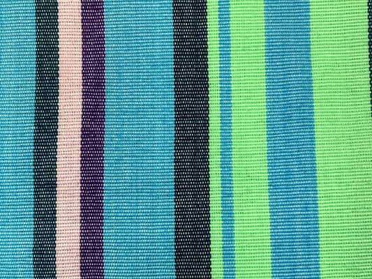 Guatemalan Handwoven Green, Pink, Blue, Purple Stripes