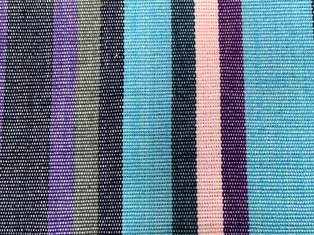 Guatemalan Handwoven Green, Pink, Blue, Purple Stripes