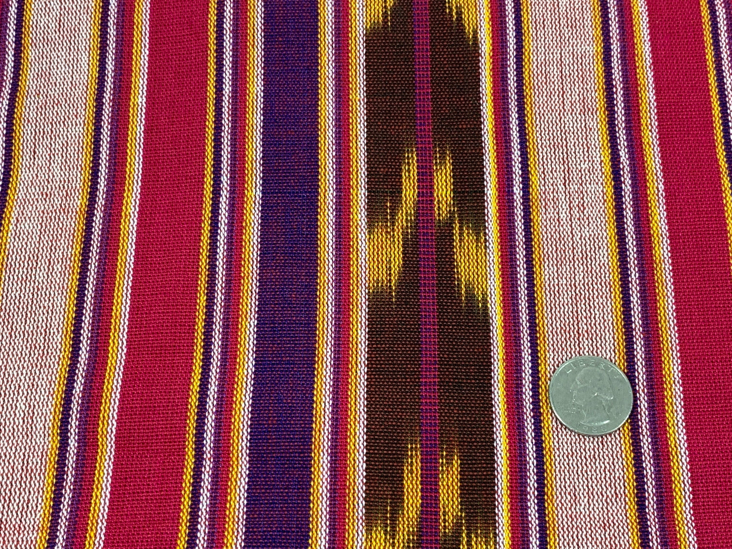 Guatemalan Handwoven Bright Pink, Purple, Gold Ikat
