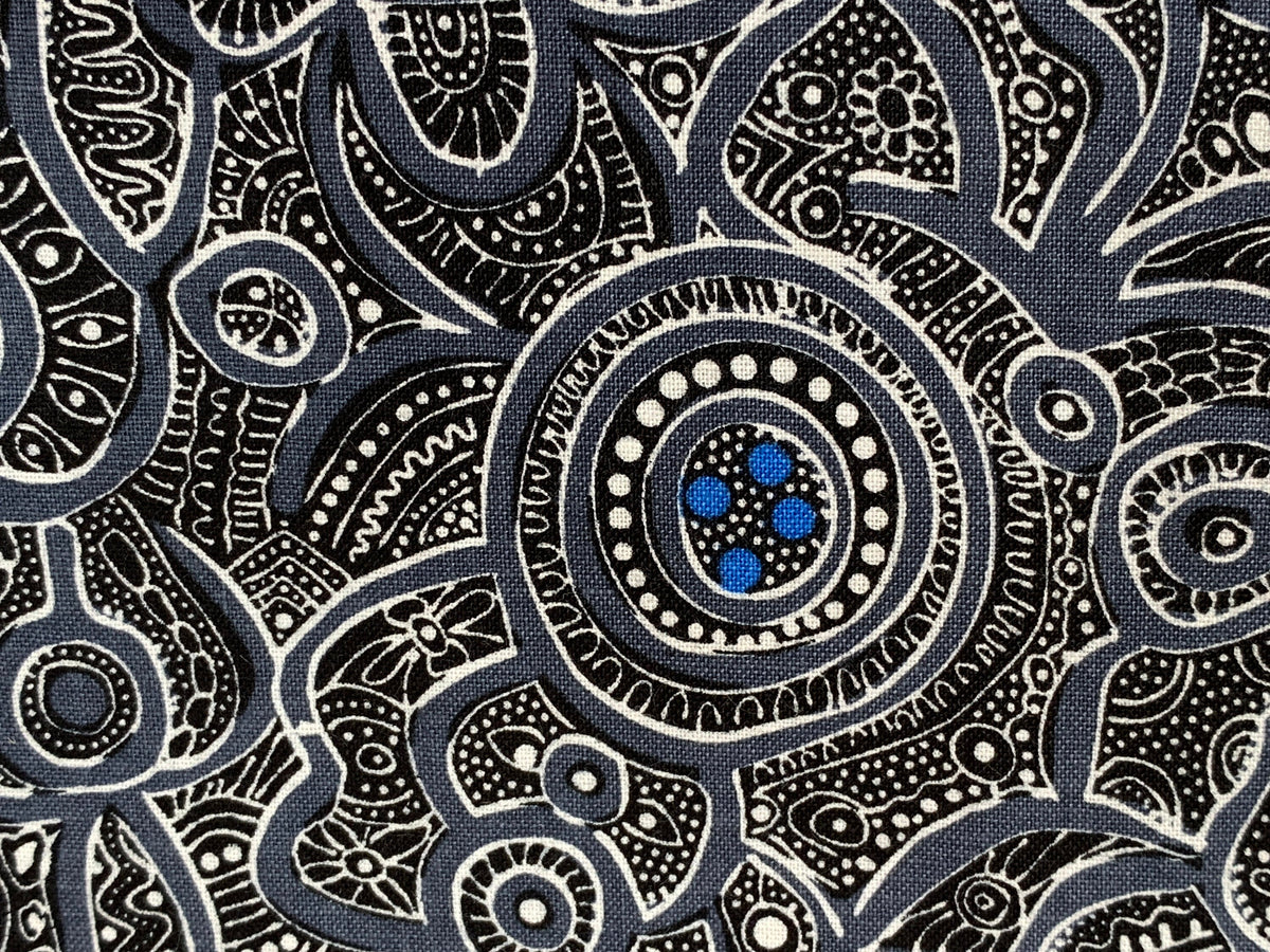 Australian Aboriginal Cotton Quilting Fabric by the YARD. M&S Textiles Yallaroo Ash. 100% Cotton for quilting, apparel, and home décor.
