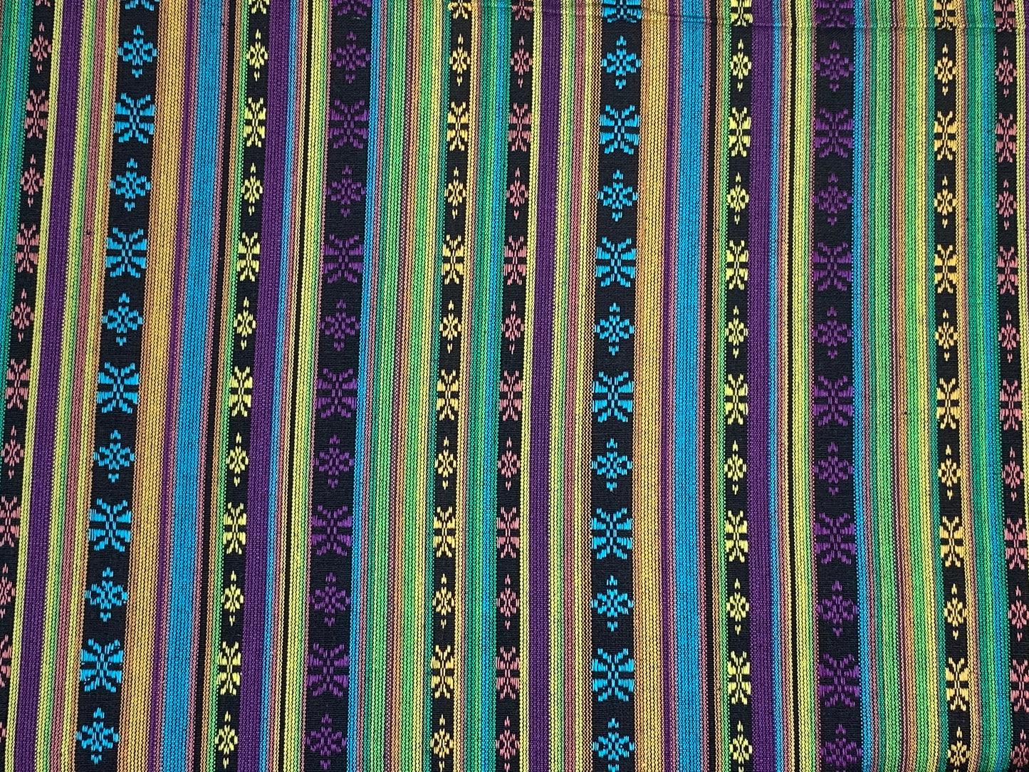 Southwest Style Embroidered Dobby Cotton Green & Purple