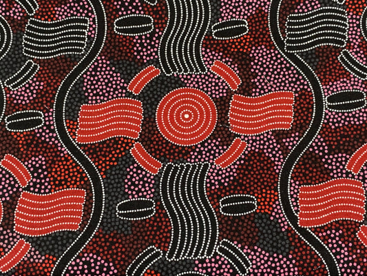 Australian Aboriginal Rain Dreaming Red