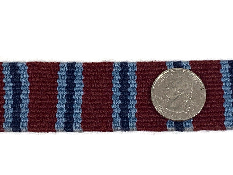 Hand Woven 1.25 Inch Wide Guatemalan Belt, Purse Strap, Sash by the YARD. 100% Cotton Mayan Toto Belt Textile in Maroon and Blue Stripes.