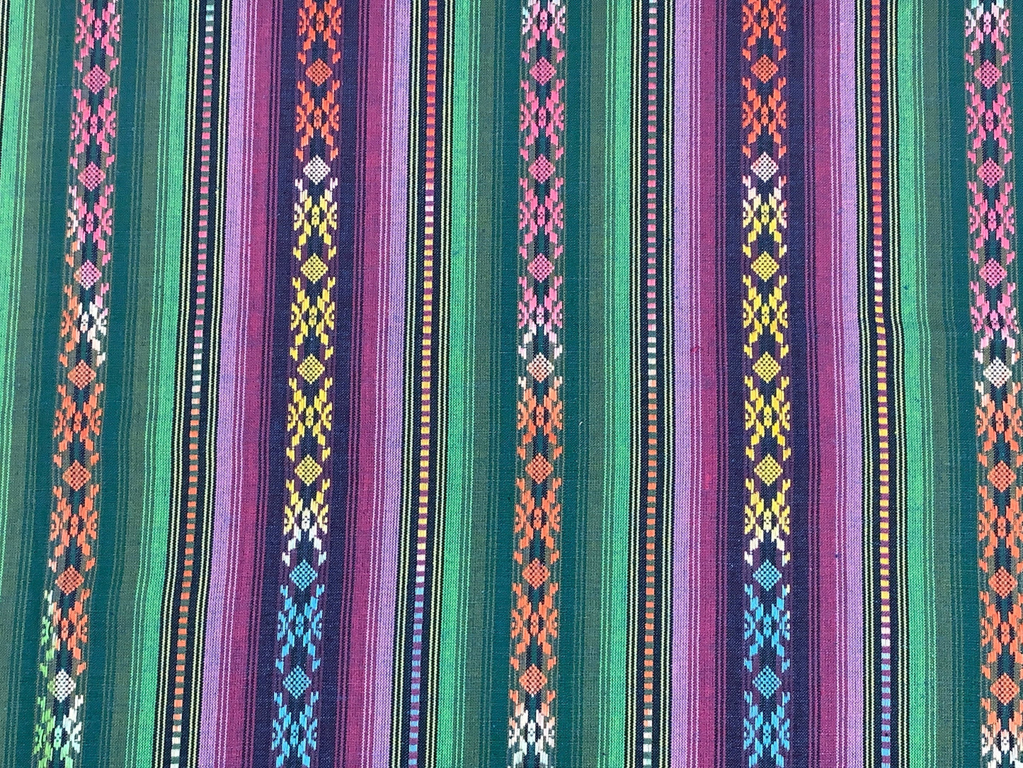Southwest Style Woven Purple & Green Stripes