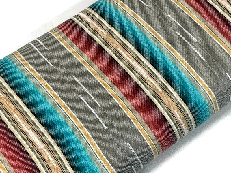 Southwest Style Woven Turquoise, Red, & Gray