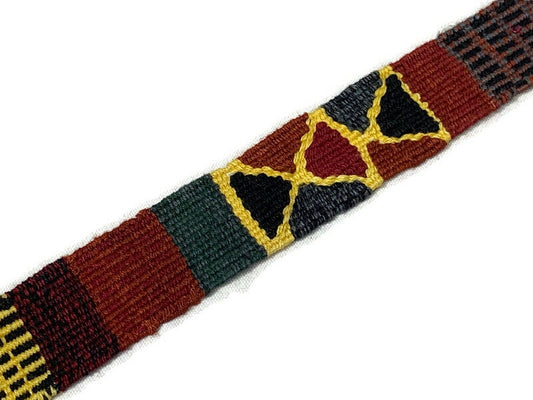 Guatemalan Belt, Purse Strap, Sash Sold by the YARD. Hand Woven 1.25" Wide Cotton Mayan Toto Belt Textile Mustard & Rust Extra Fancy Weave