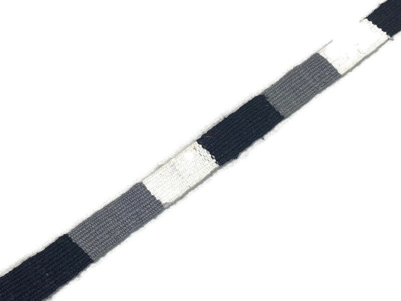 Hand Woven 3/4 Inch Wide Guatemalan Belt, Purse Strap, Sash Sold by the YARD. Cotton Mayan Toto Belt Textile in Black/White/Gray Stripes
