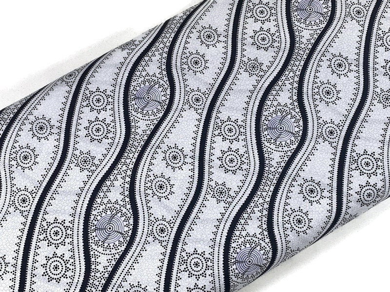 Australian Aboriginal Cotton Quilting Fabric by the YARD. M&S Textiles Stars in the Sky White. For sewing, quilting, apparel, home décor.