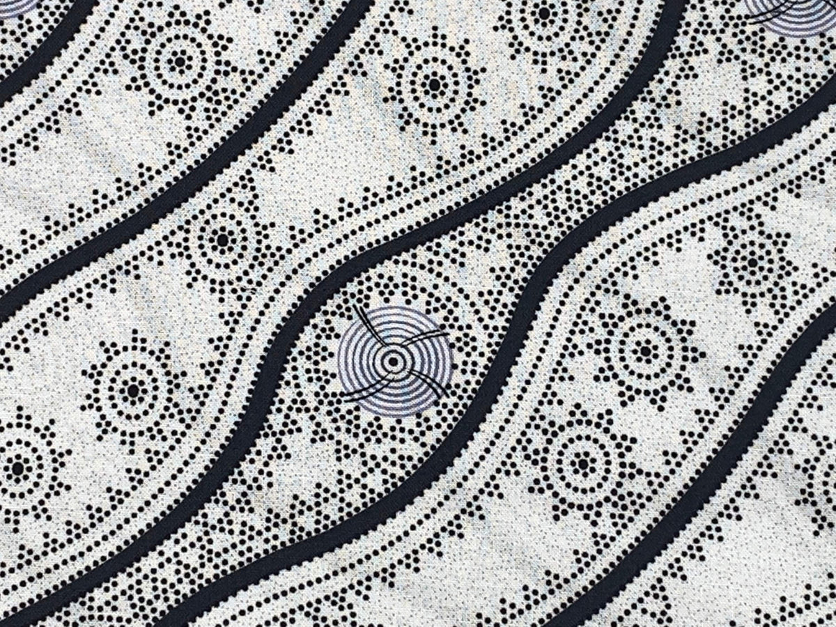 Australian Aboriginal Cotton Quilting Fabric by the YARD. M&S Textiles Stars in the Sky White. For sewing, quilting, apparel, home décor.