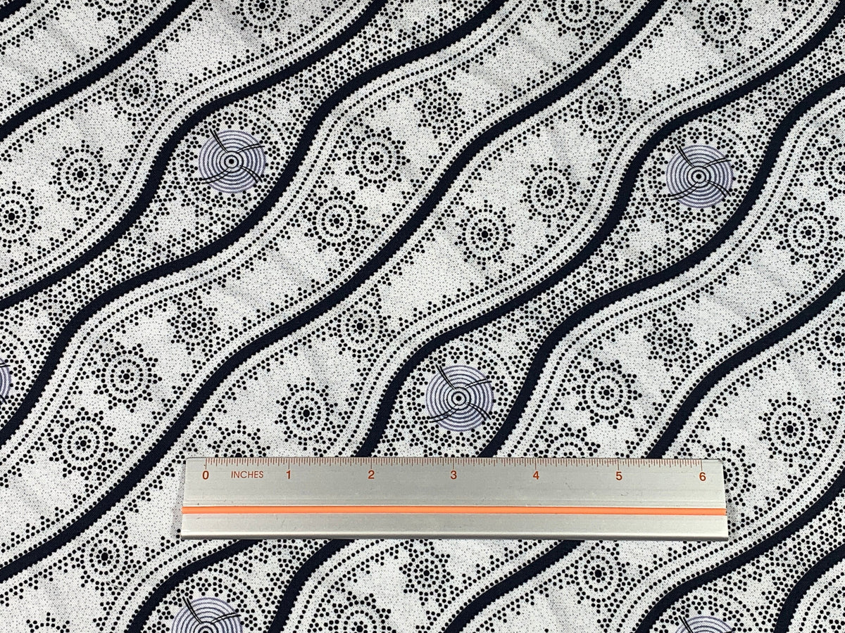 Australian Aboriginal Cotton Quilting Fabric by the YARD. M&S Textiles Stars in the Sky White. For sewing, quilting, apparel, home décor.