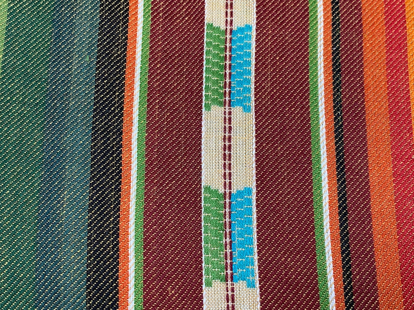 Southwest Style Woven Rust Red, Green, & Yellow