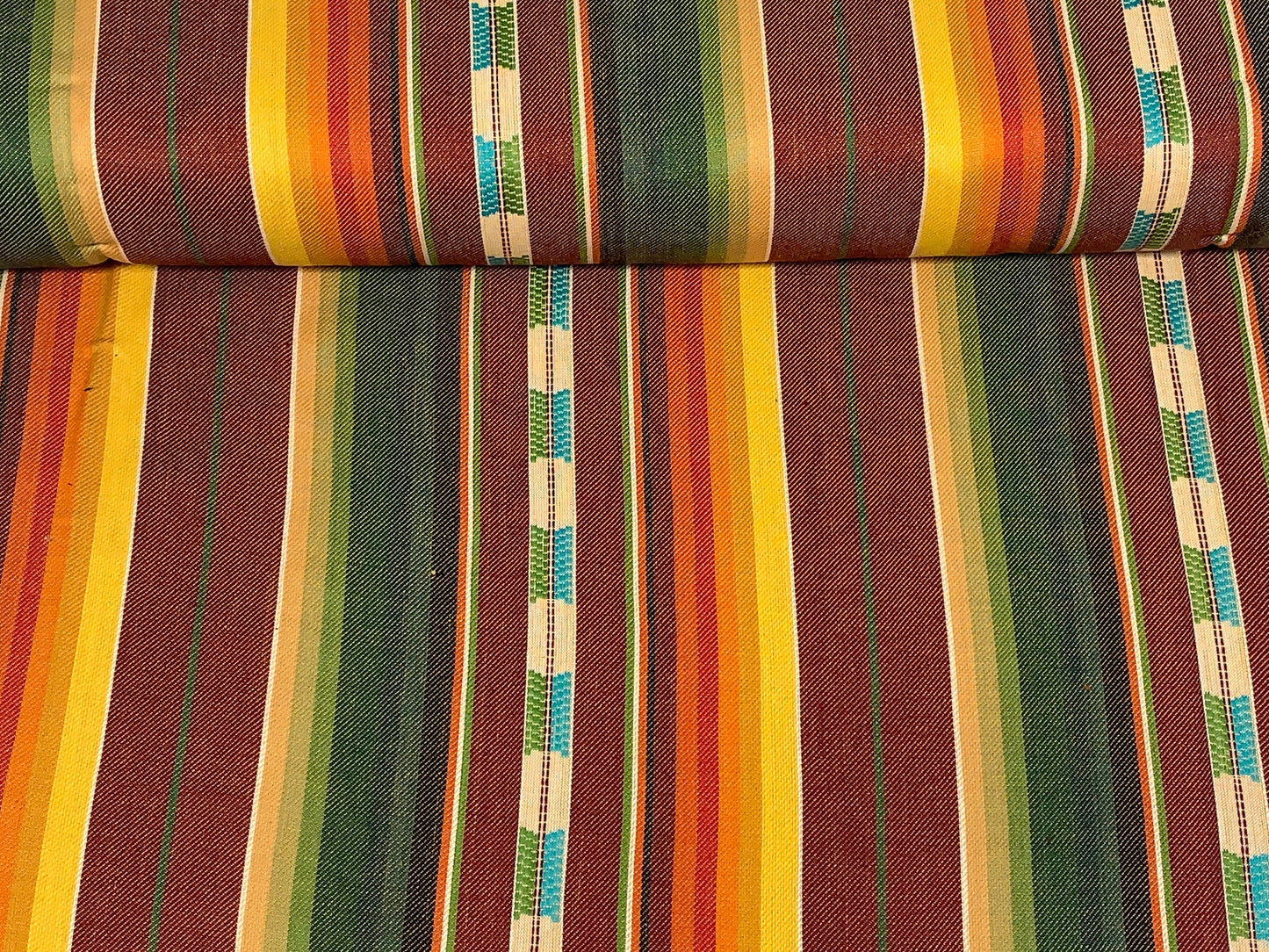Southwest Style Woven Rust Red, Green, & Yellow
