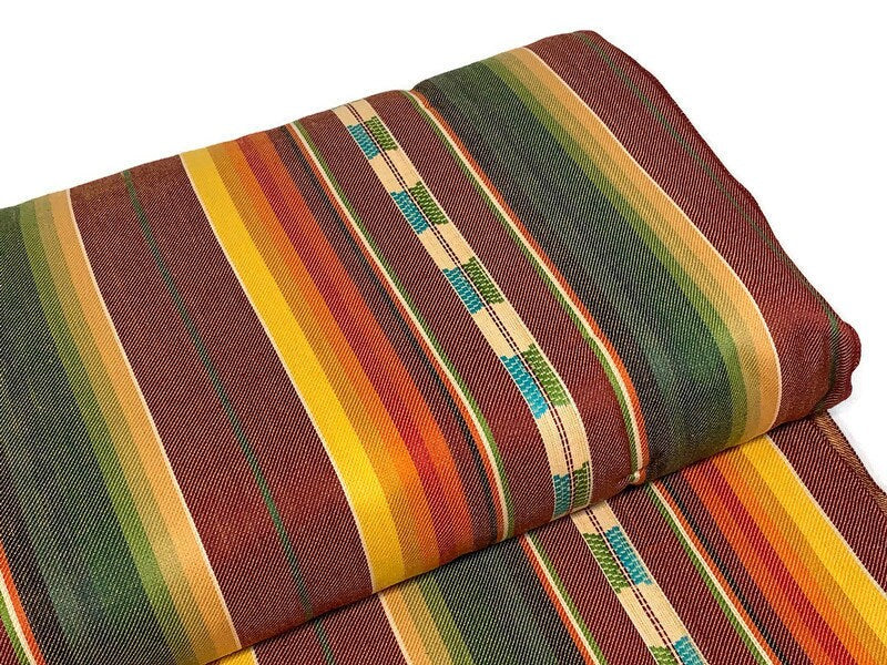 Southwest Style Woven Rust Red, Green, & Yellow