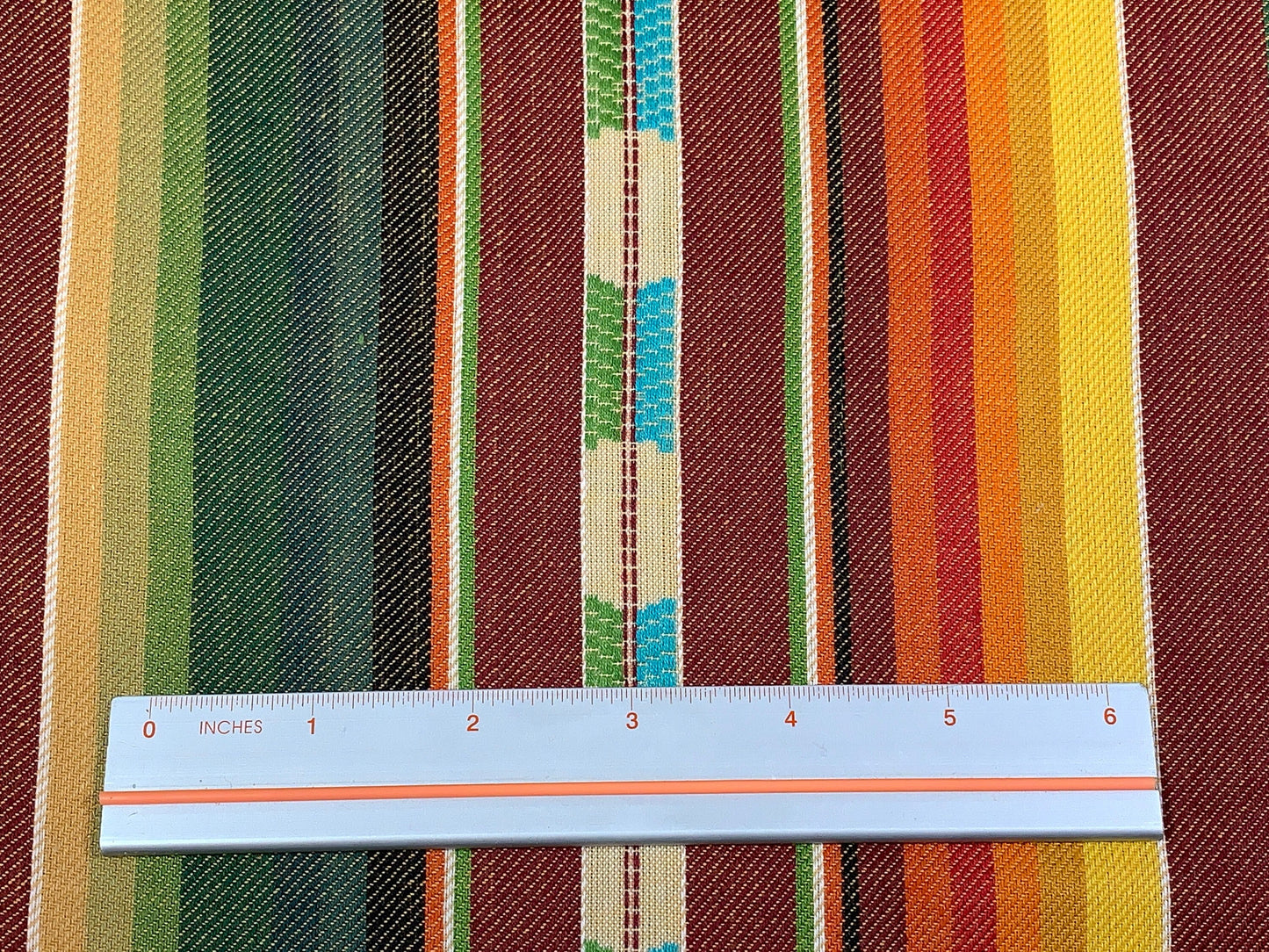 Southwest Style Woven Rust Red, Green, & Yellow