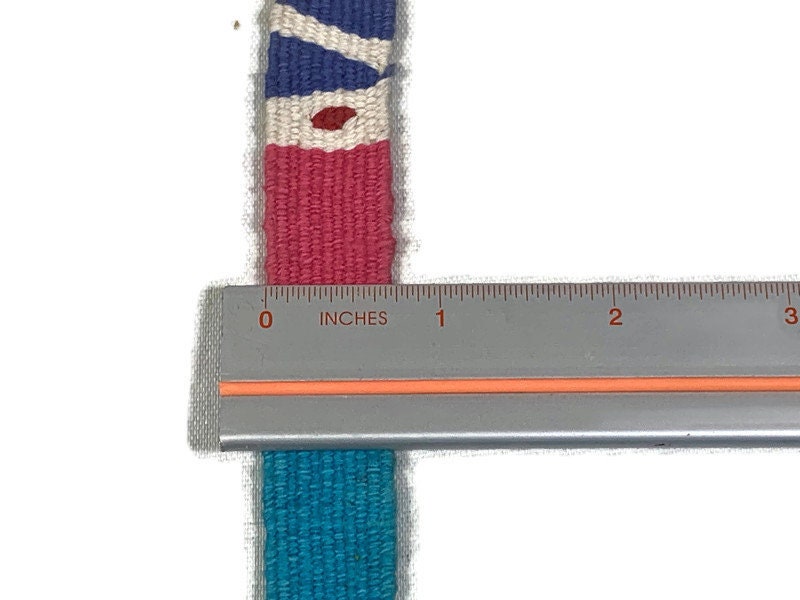 HandWoven 3/4 Inch Wide Guatemalan Belt, Purse Strap, Sash Sold by the YARD. Cotton Mayan Toto Belt Textile in Rainbow Assorted Color Blocks