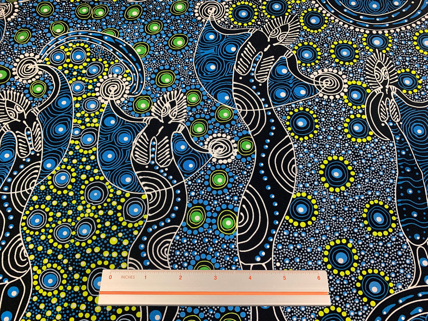 Australian Aboriginal Dancing Spirit Blue