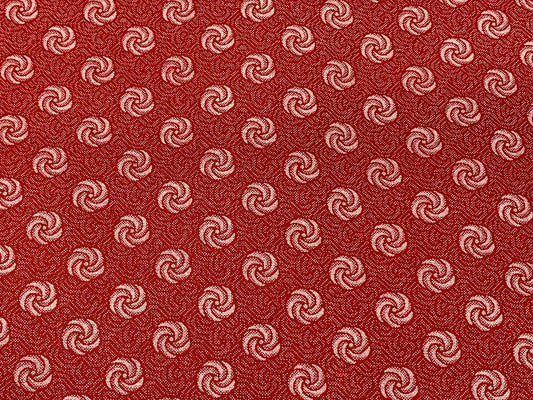 South African Shweshwe Fabric by the YARD. DaGama Three Cats Red Rosettes. 100% Cotton Print Fabric for Quilting, Apparel, and Home Décor
