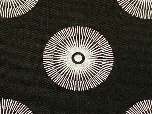 South African Shweshwe Fabric by the YARD. DaGama 3 Cats Black & White Ferris Wheels. 100% Cotton Fabric for Quilts, Apparel, Home Decor