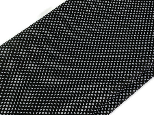 South African Shweshwe Fabric by the YARD. DaGama 3 Cats Black & White Circled Dots. 100% Cotton Fabric for Quilting, Apparel, Home Decor
