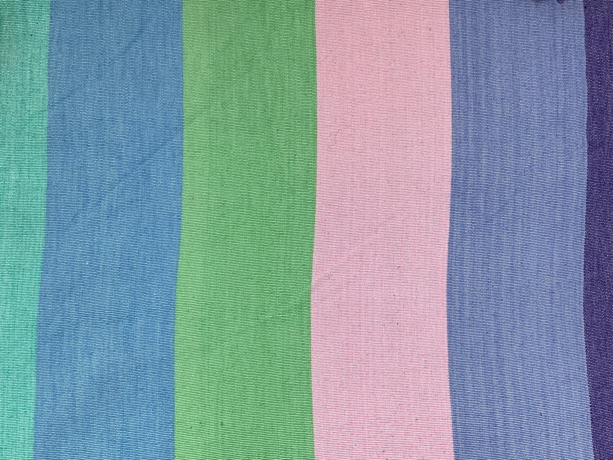 Guatemalan Fabric by the YARD. Handwoven Fair Trade Mayan Fabric. Ethnic Woven Fabric for Home Decor. Pastel Pink/Green/Blue Wide Stripes.