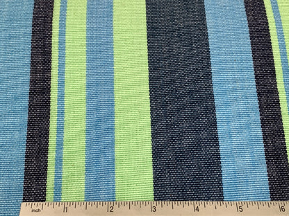 Guatemalan Fabric by the YARD. Handwoven Fair Trade Mayan Fabric. Designer Woven Fabric for Home Decor. Green, Pink, Blue, Purple Stripes.