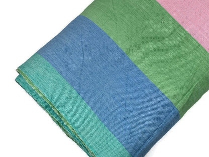 Guatemalan Fabric by the YARD. Handwoven Fair Trade Mayan Fabric. Ethnic Woven Fabric for Home Decor. Pastel Pink/Green/Blue Wide Stripes.
