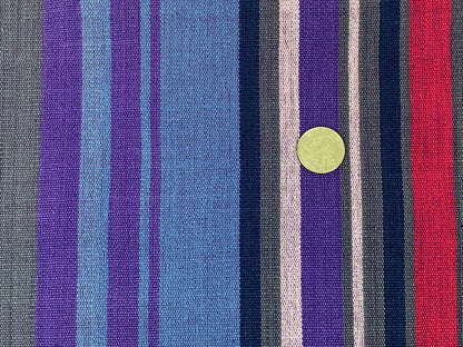 Guatemalan Fabric by the YARD. Handwoven Fair Trade Mayan Fabric. Woven Fabric for Home Decor. Purple & Gray with Pink Accent Stripes.