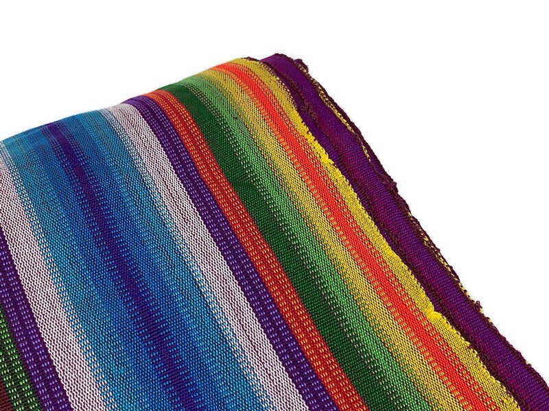 Fuchsia, Blue, Assorted Color Guatemalan Fabric by the YARD. Handwoven Fair Trade Mayan Fabric. Ethnic Woven Fabric for Home Décor. 36" wide