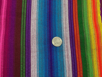 Fuchsia, Blue, Assorted Color Guatemalan Fabric by the YARD. Handwoven Fair Trade Mayan Fabric. Ethnic Woven Fabric for Home Décor. 36" wide