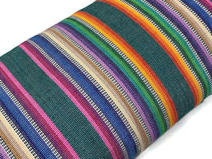 Pastel Rainbow Ikat Striped Guatemalan Fabric by the YARD. Easter Egg Candy Colors. Handwoven Mayan Fabric. Medium Weight for Home Décor.