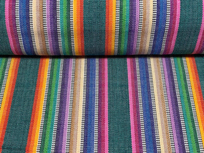 Pastel Rainbow Ikat Striped Guatemalan Fabric by the YARD. Easter Egg Candy Colors. Handwoven Mayan Fabric. Medium Weight for Home Décor.