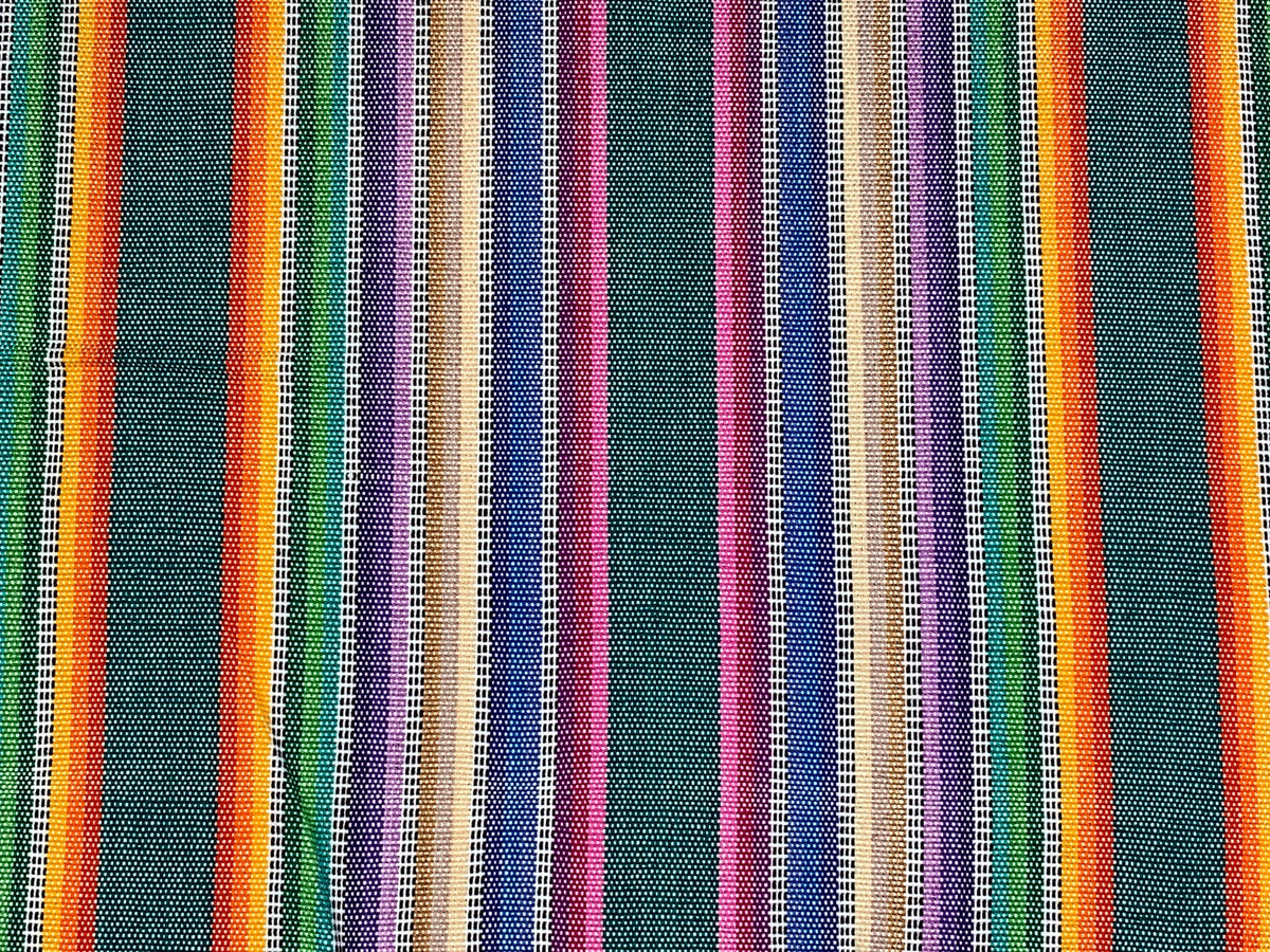Pastel Rainbow Ikat Striped Guatemalan Fabric by the YARD. Easter Egg Candy Colors. Handwoven Mayan Fabric. Medium Weight for Home Décor.