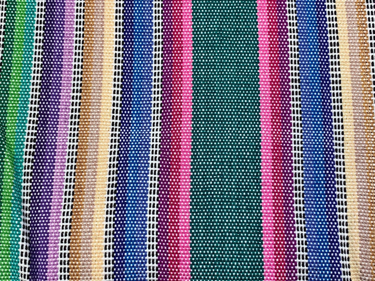 Pastel Rainbow Ikat Striped Guatemalan Fabric by the YARD. Easter Egg Candy Colors. Handwoven Mayan Fabric. Medium Weight for Home Décor.