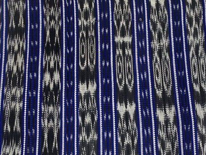 Guatemalan Fabric by the YARD. Handwoven Fair Trade Mayan Fabric. Medium Weight Fine Weave for Home Décor or Apparel. Blue Black White Ikat.