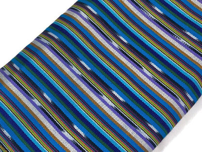 Guatemalan Traditional Ikat Fabric by the YARD. Medium Weight Turquoise Blue/White Handwoven Mayan Fabric for Apparel, Home Décor. 36" wide