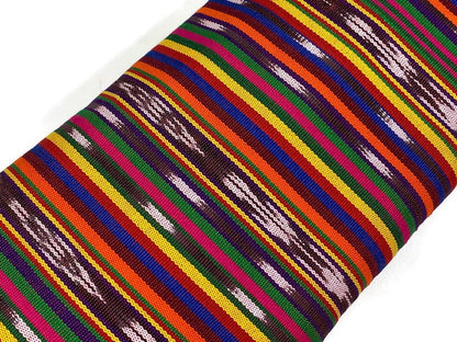 Guatemalan Traditional Ikat Fabric by the YARD. Medium Weight Bright Primary Colors Handwoven Mayan Fabric for Apparel, Home Décor. 36" wide