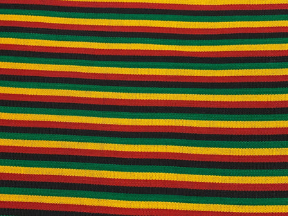 Guatemalan Fabric by the YARD. Rasta Color Ikat Stripes Red/Yellow/Green/Black. 100% Cotton Fair Trade Mayan Fabric for Home Decor, Apparel