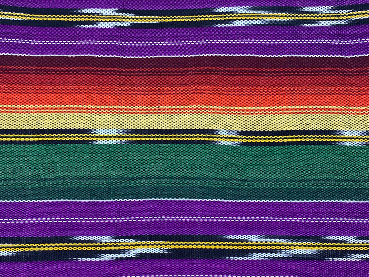 Guatemalan Ikat Fabric by the YARD. Purple Southwest Style Ikat Striped. Handwoven Fair Trade Mayan Ethnic Fabric for Home Décor. 36" wide.