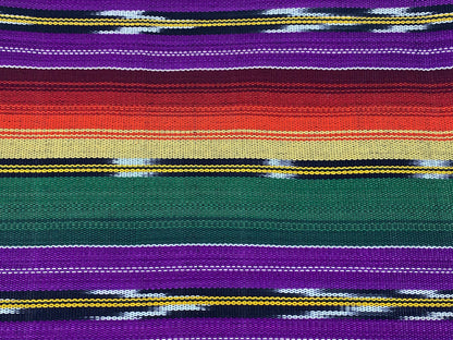 Guatemalan Ikat Fabric by the YARD. Purple Southwest Style Ikat Striped. Handwoven Fair Trade Mayan Ethnic Fabric for Home Décor. 36" wide.